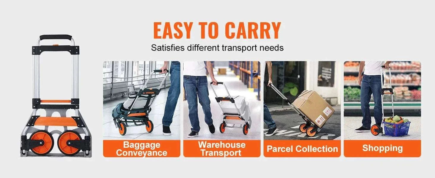 Folding Hand Truck Dolly with Telescoping Handle & 309 lb Capacity-309 lbs / spain