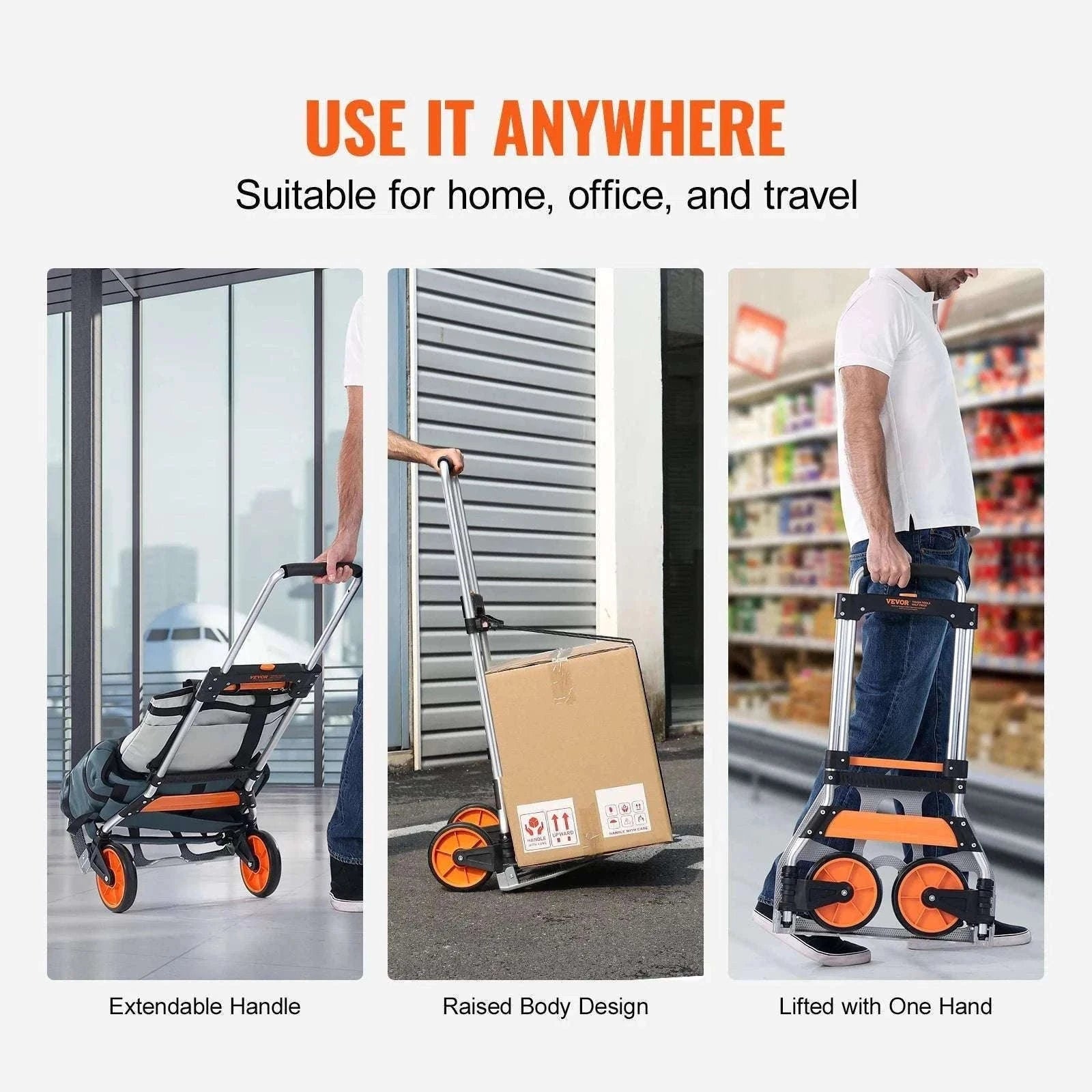 Folding Hand Truck Dolly with Telescoping Handle & 309 lb Capacity-309 lbs / spain