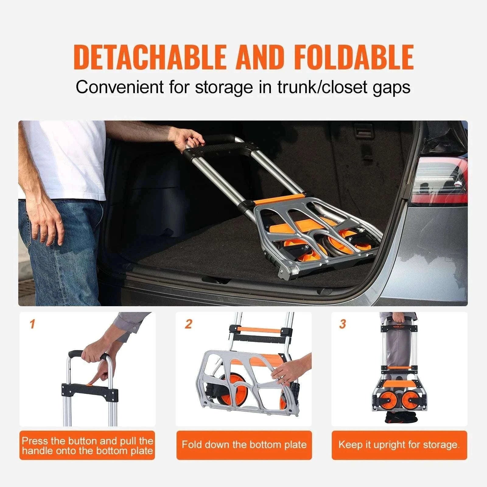 Folding Hand Truck Dolly with Telescoping Handle & 309 lb Capacity-309 lbs / spain