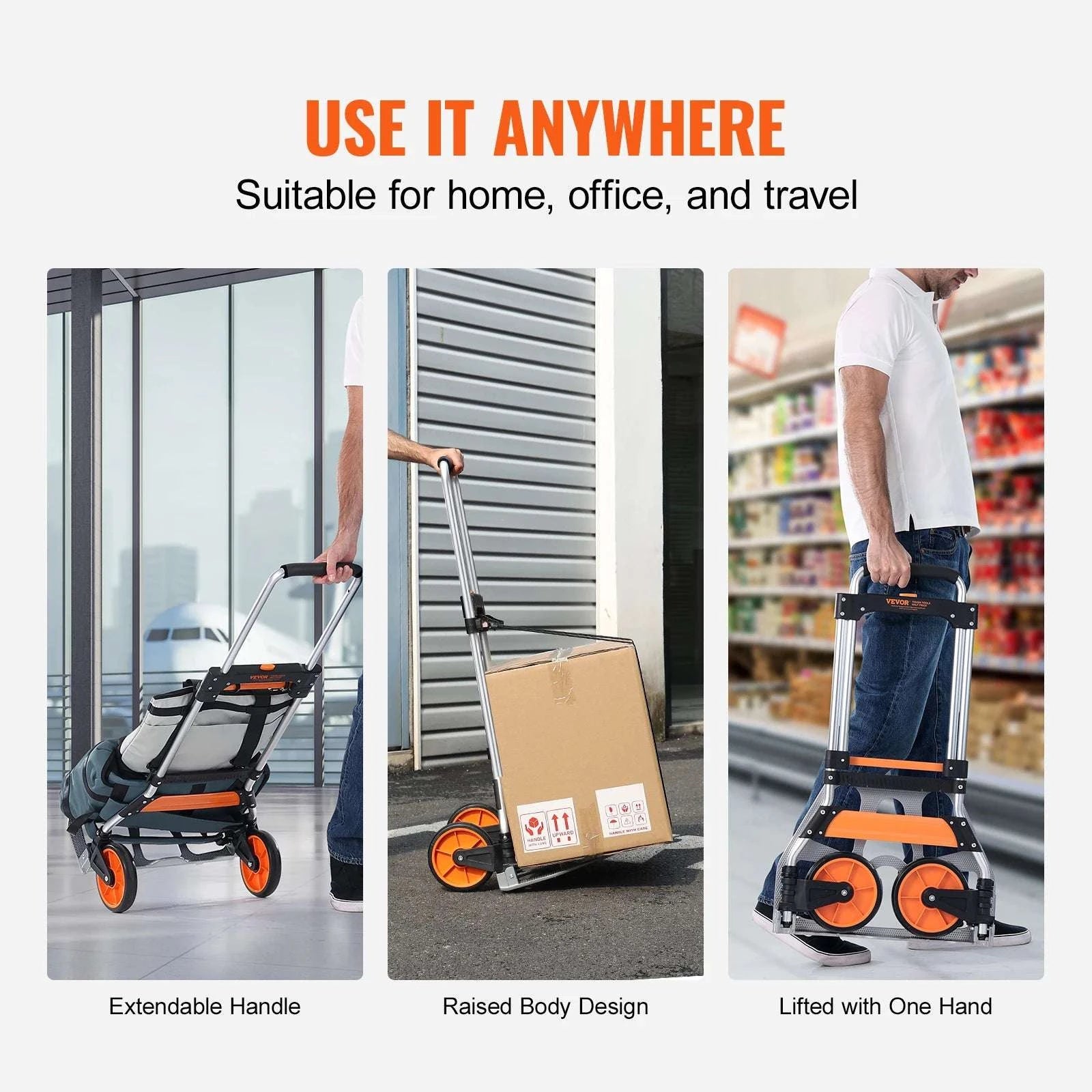 Folding Hand Truck Dolly with Telescoping Handle & 309 lb Capacity-309 lbs / spain