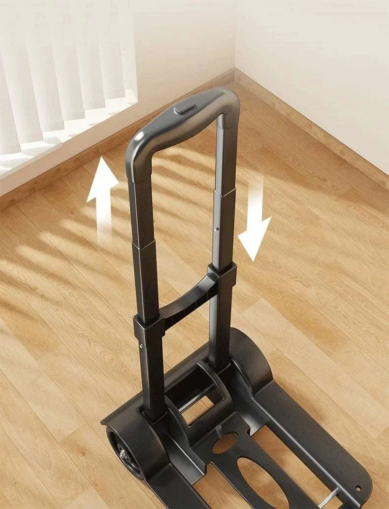 Folding Luggage Trolley Cart for Travel, Shopping & Home Use-two rounds