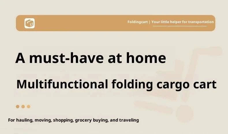 Folding Luggage Trolley Cart for Travel, Shopping & Home Use-two rounds