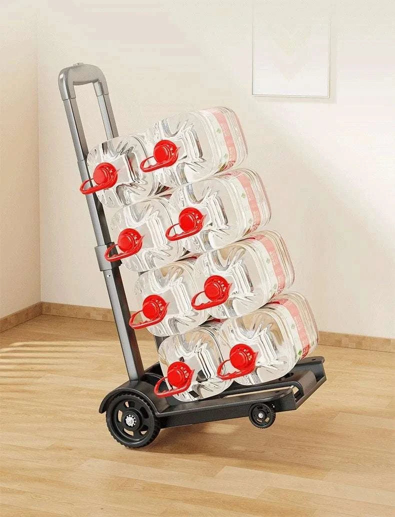 Folding Luggage Trolley Cart for Travel, Shopping & Home Use-two rounds