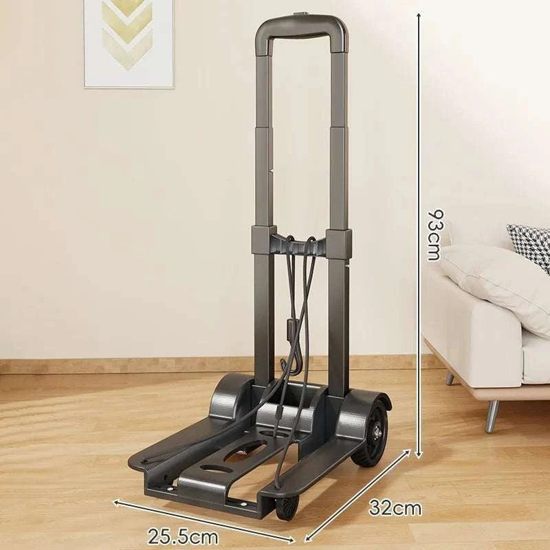 Folding Luggage Trolley Cart for Travel, Shopping & Home Use-two rounds