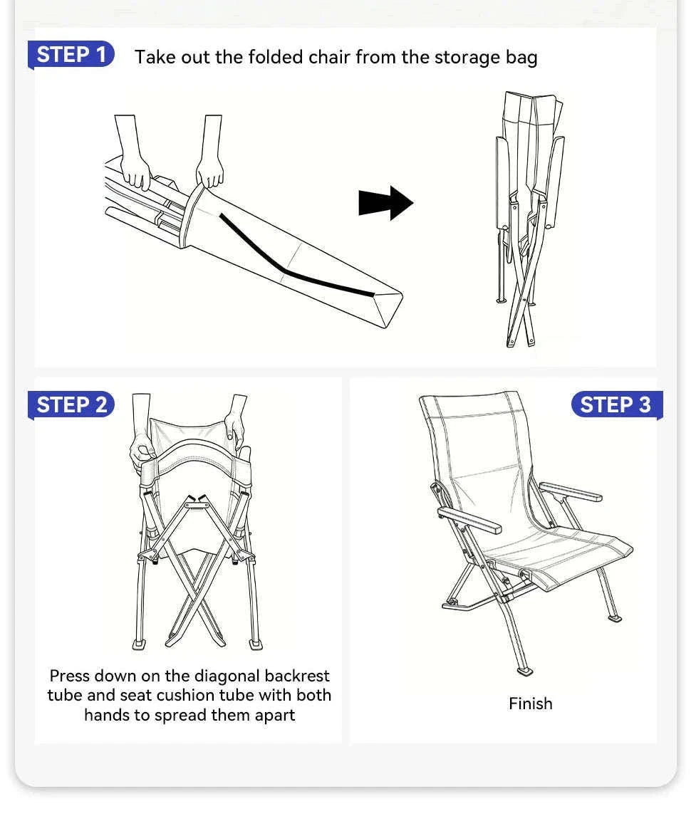 Folding Outdoor Chair with High Back and Handrails-High Back