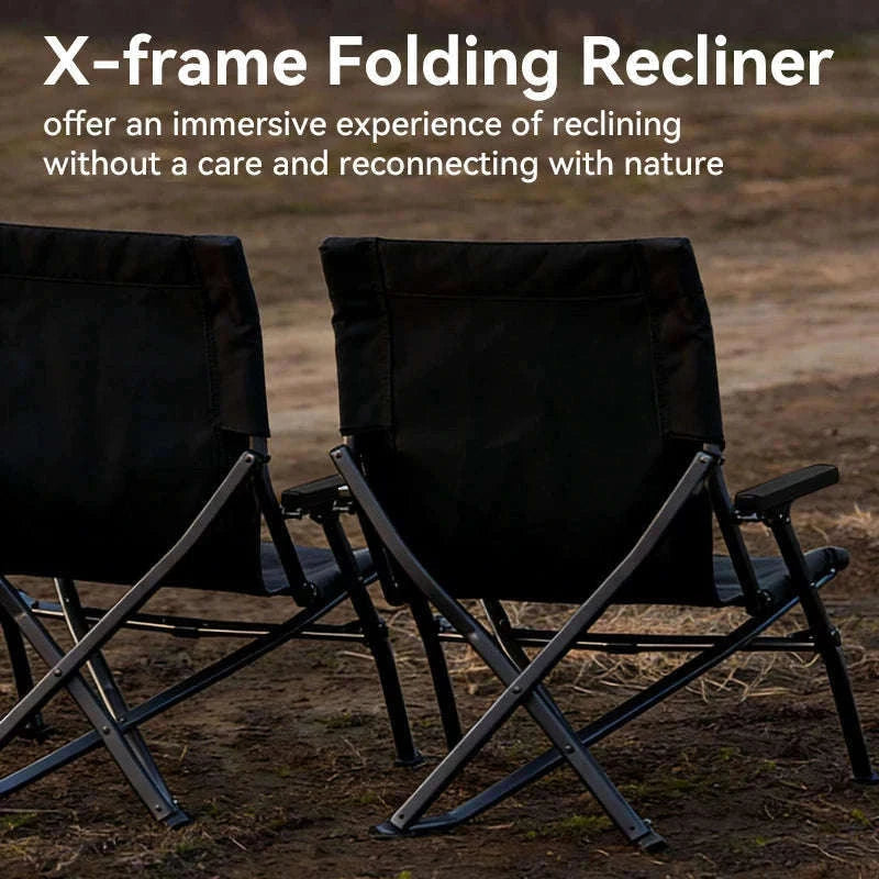 Folding Outdoor Chair with High Back and Handrails-High Back