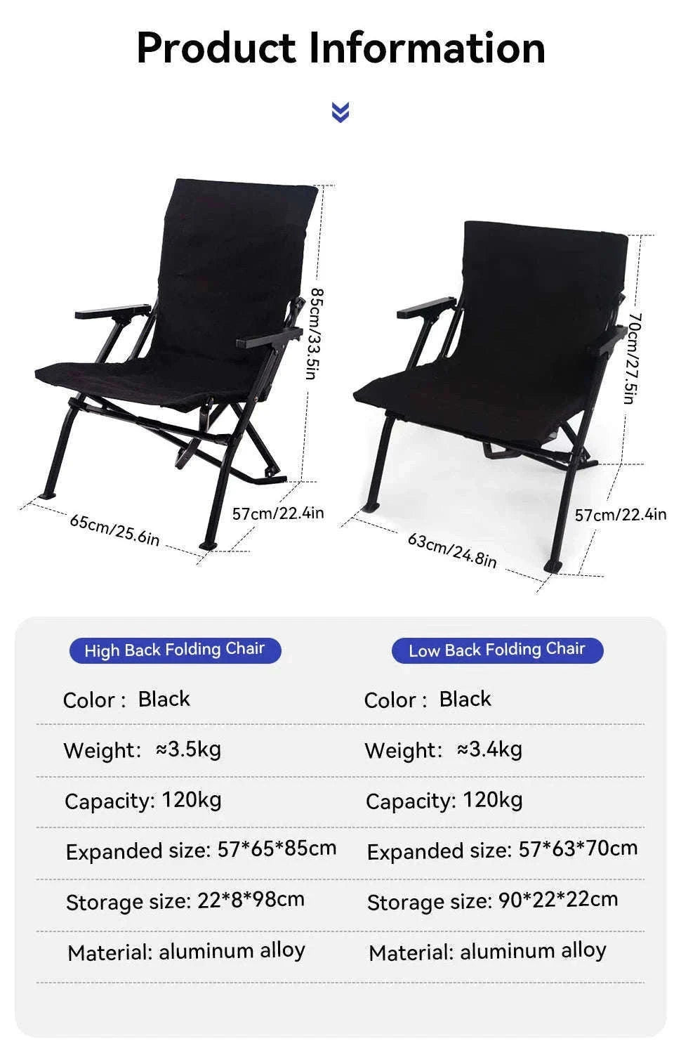 Folding Outdoor Chair with High Back and Handrails-High Back