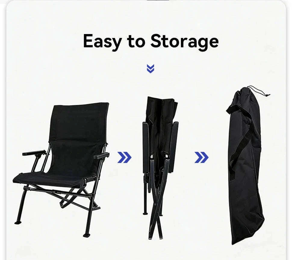 Folding Outdoor Chair with High Back and Handrails-High Back
