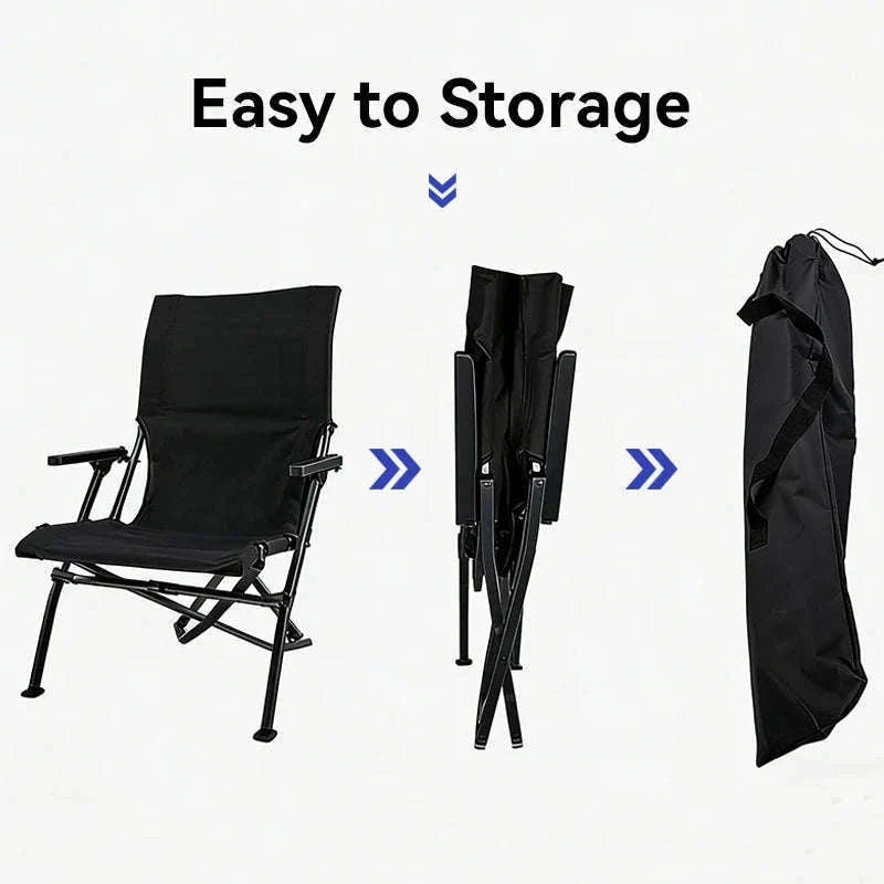Folding Outdoor Chair with High Back and Handrails-High Back