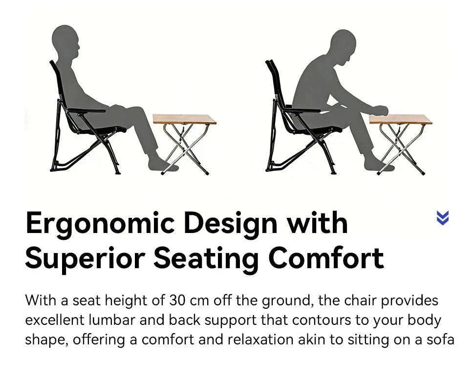 Folding Outdoor Chair with High Back and Handrails-High Back