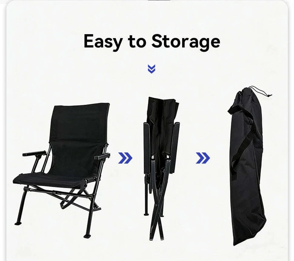 Folding Outdoor Chair with High Back and Handrails-High Back