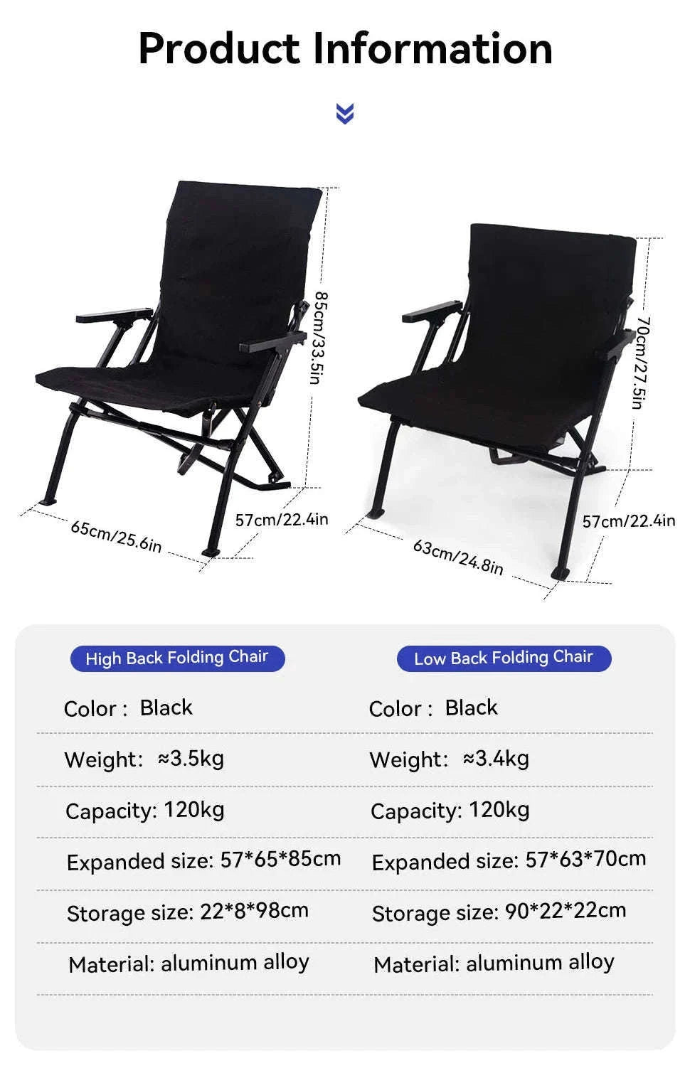 Folding Outdoor Chair with High Back and Handrails-High Back