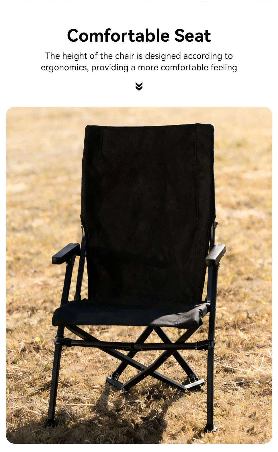 Folding Outdoor Chair with High Back and Handrails-High Back