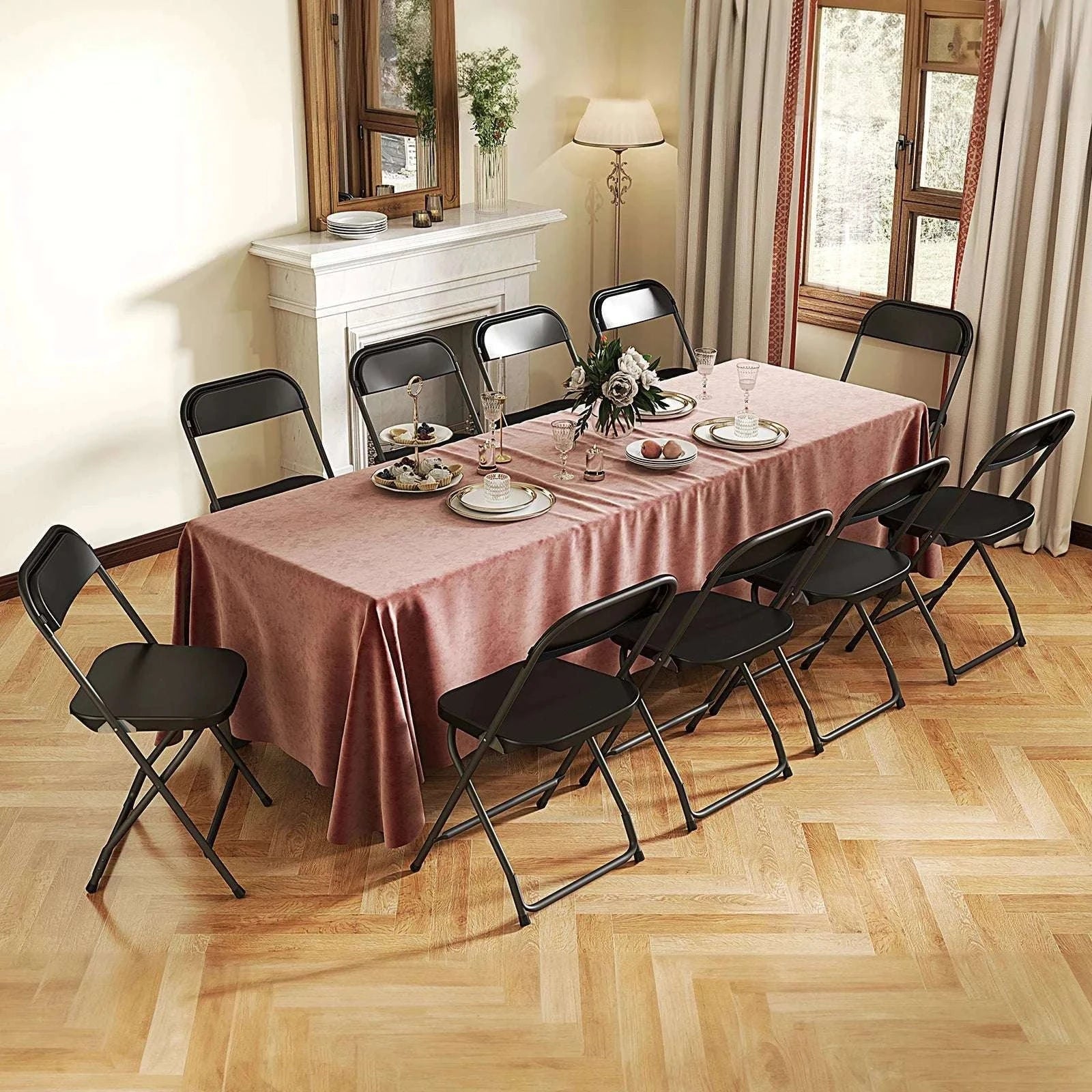 Folding Padded Chairs with Metal Frame – 330LB Capacity Set-6 Pack White / United States