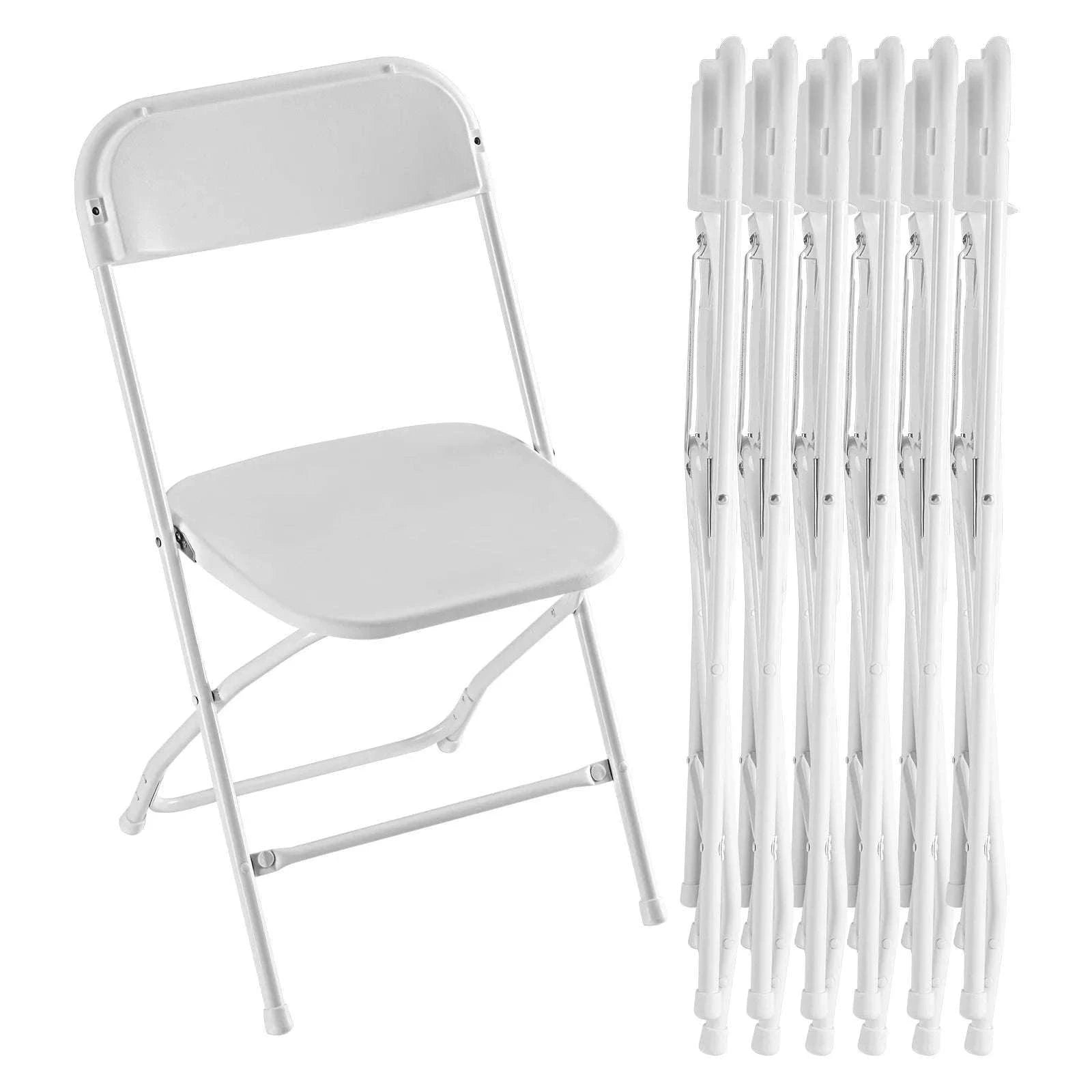 Folding Padded Chairs with Metal Frame – 330LB Capacity Set-6 Pack White / United States