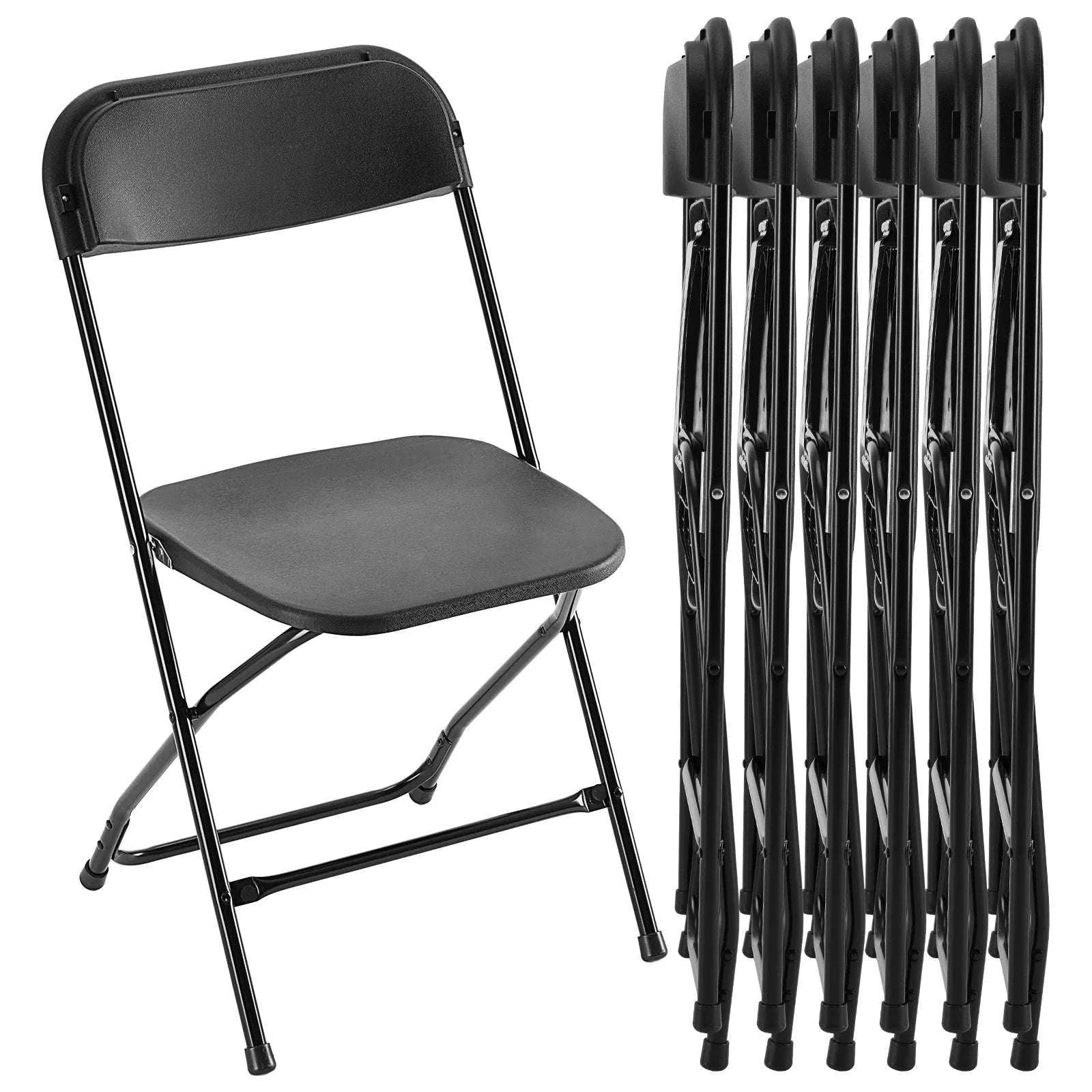Folding Padded Chairs with Metal Frame – 330LB Capacity Set-6 Pack White / United States