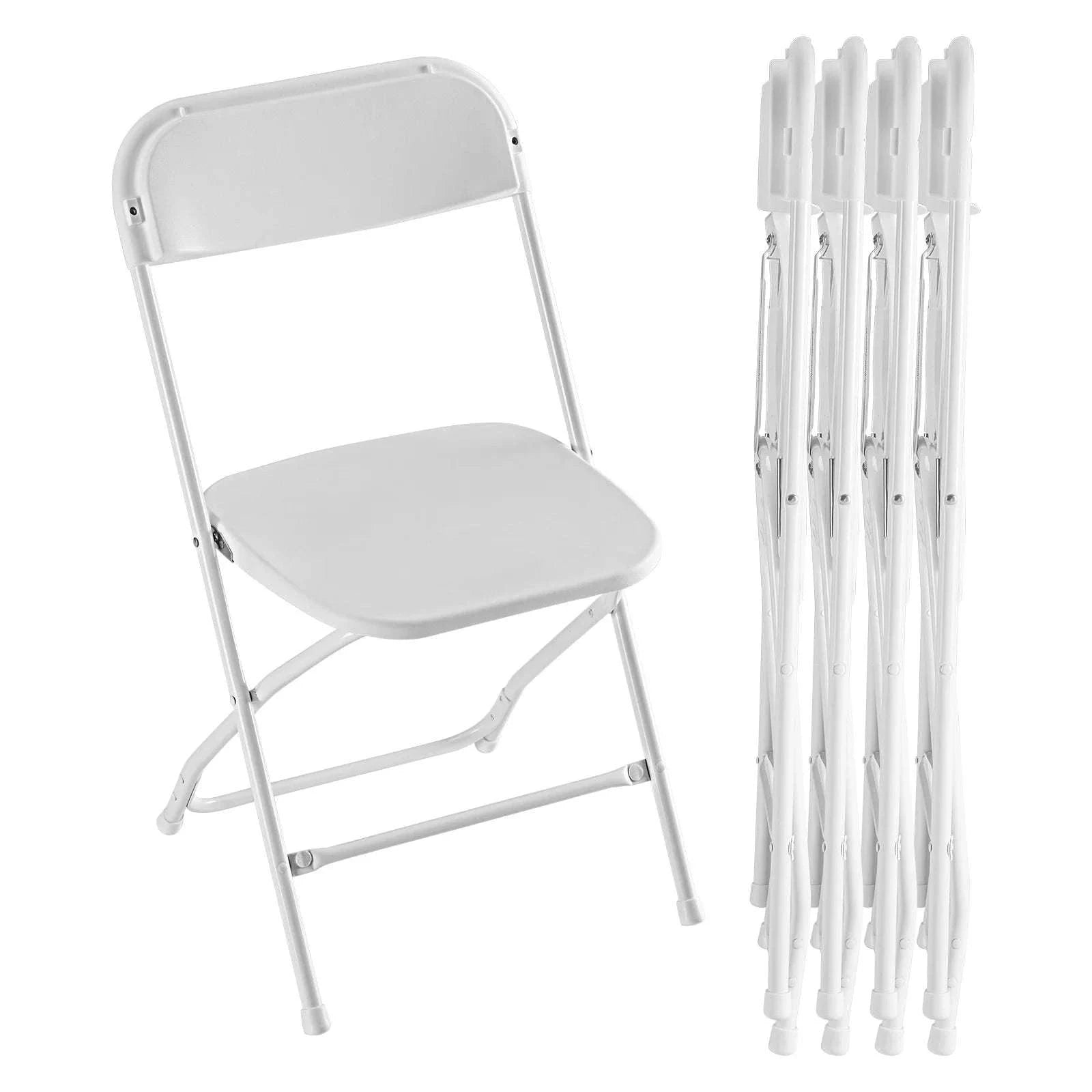 Folding Padded Chairs with Metal Frame – 330LB Capacity Set-6 Pack White / United States