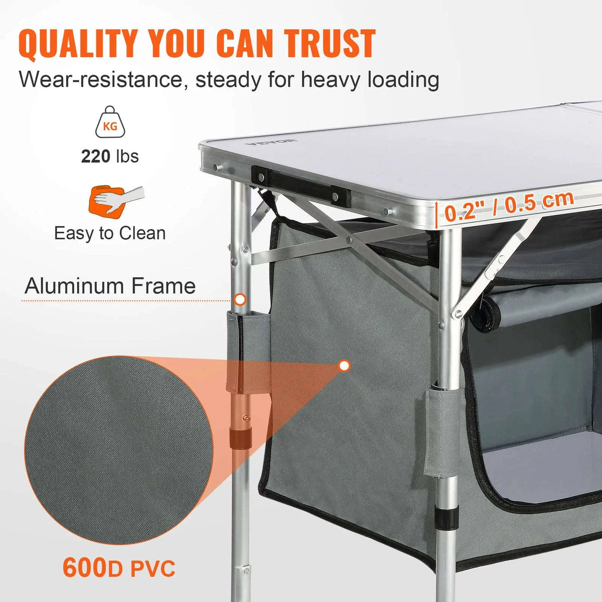 Folding Picnic Table with Storage Bag and Adjustable Height-Germany