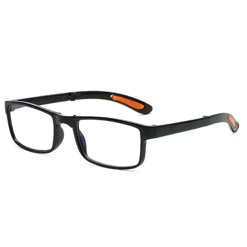 Folding Reading Glasses with Anti‑Blue Light Case-black / +250