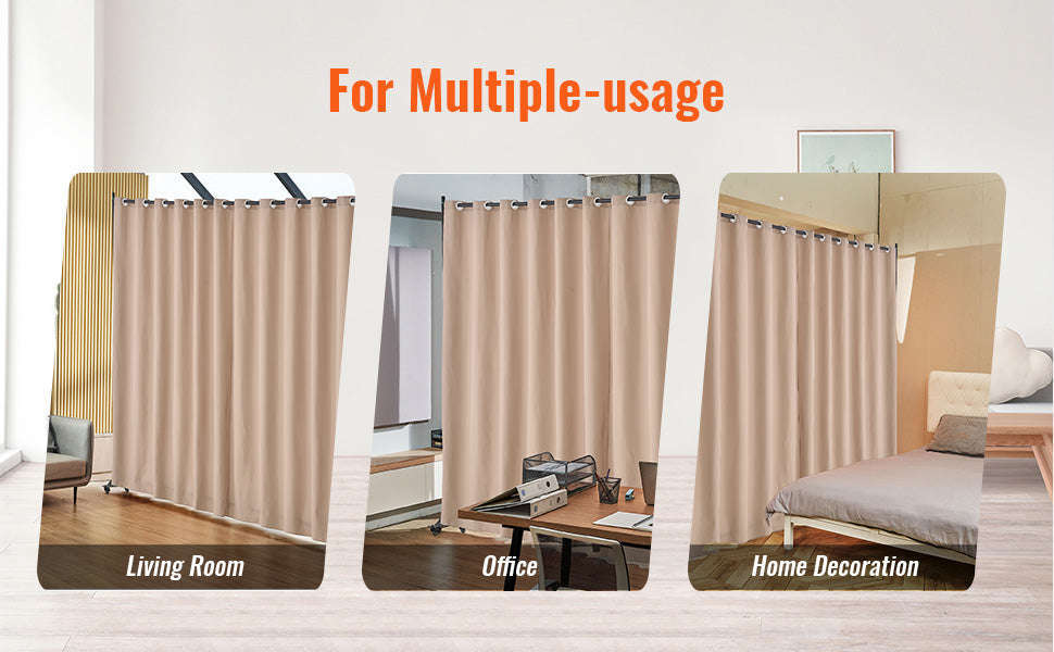 Folding Room Divider Privacy Screen with Wheels-Single Panel Brown / france