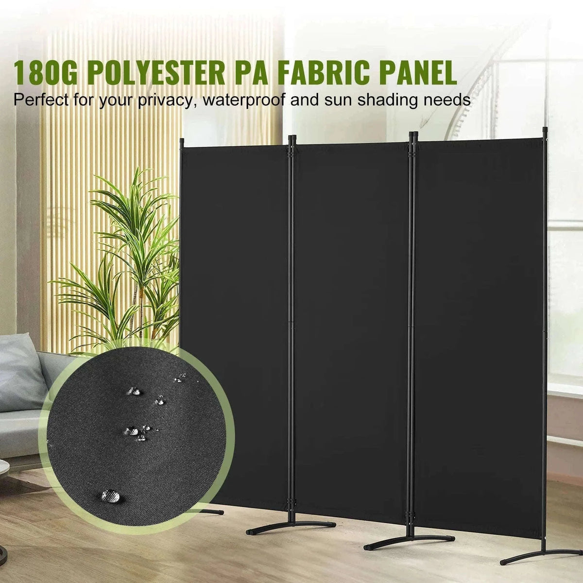 Folding Room Divider Privacy Screen with Wheels-Single Panel Brown / france