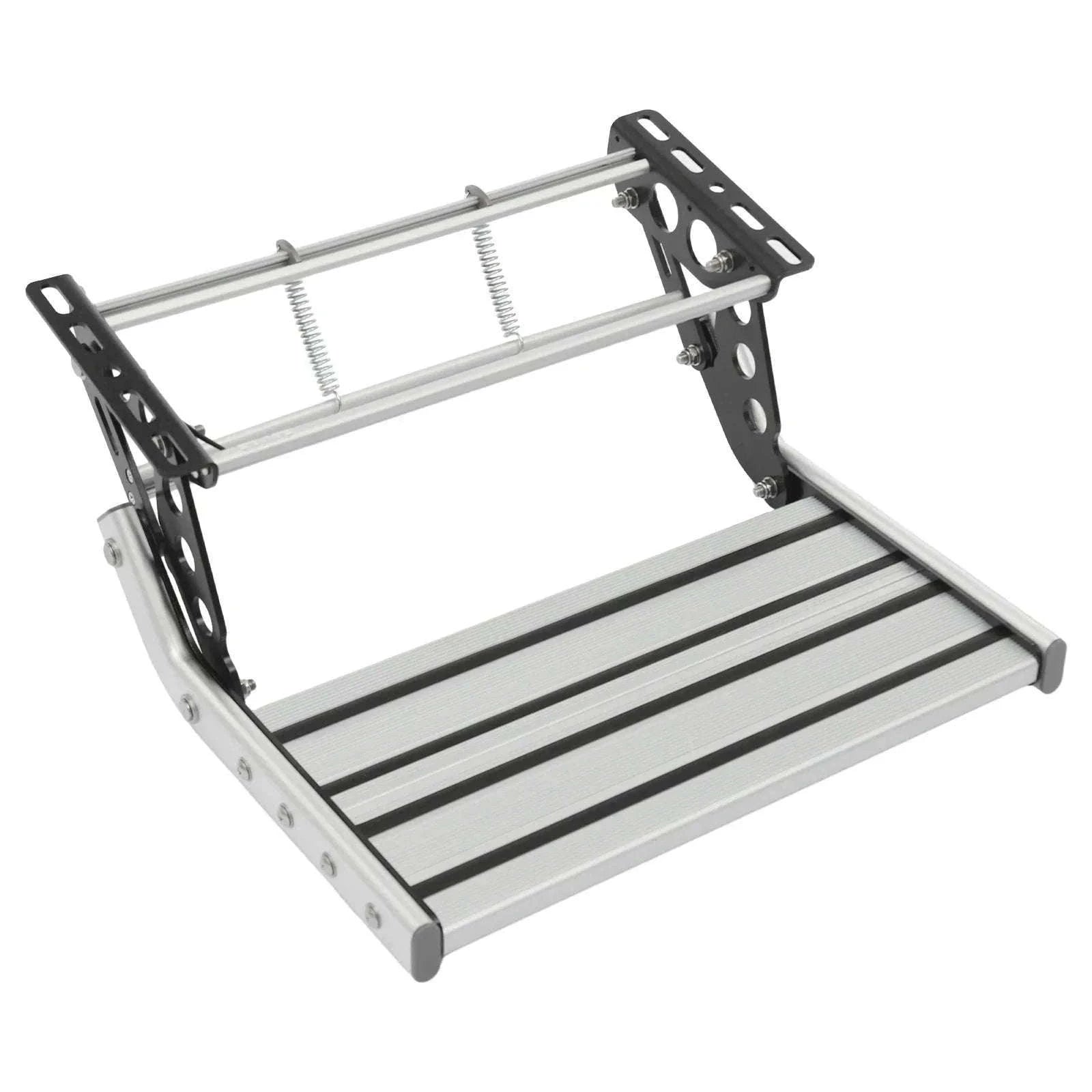 Folding RV Step Silver Aluminum Alloy 44cm with 12V LED Light-SILVER / france
