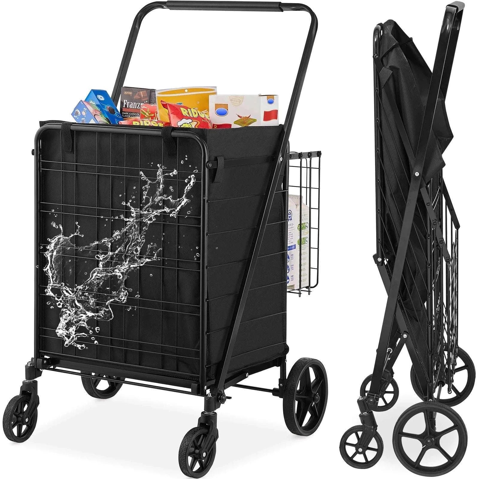 Folding Shopping Cart with Waterproof Liner & 330LB Capacity-106LBS / spain