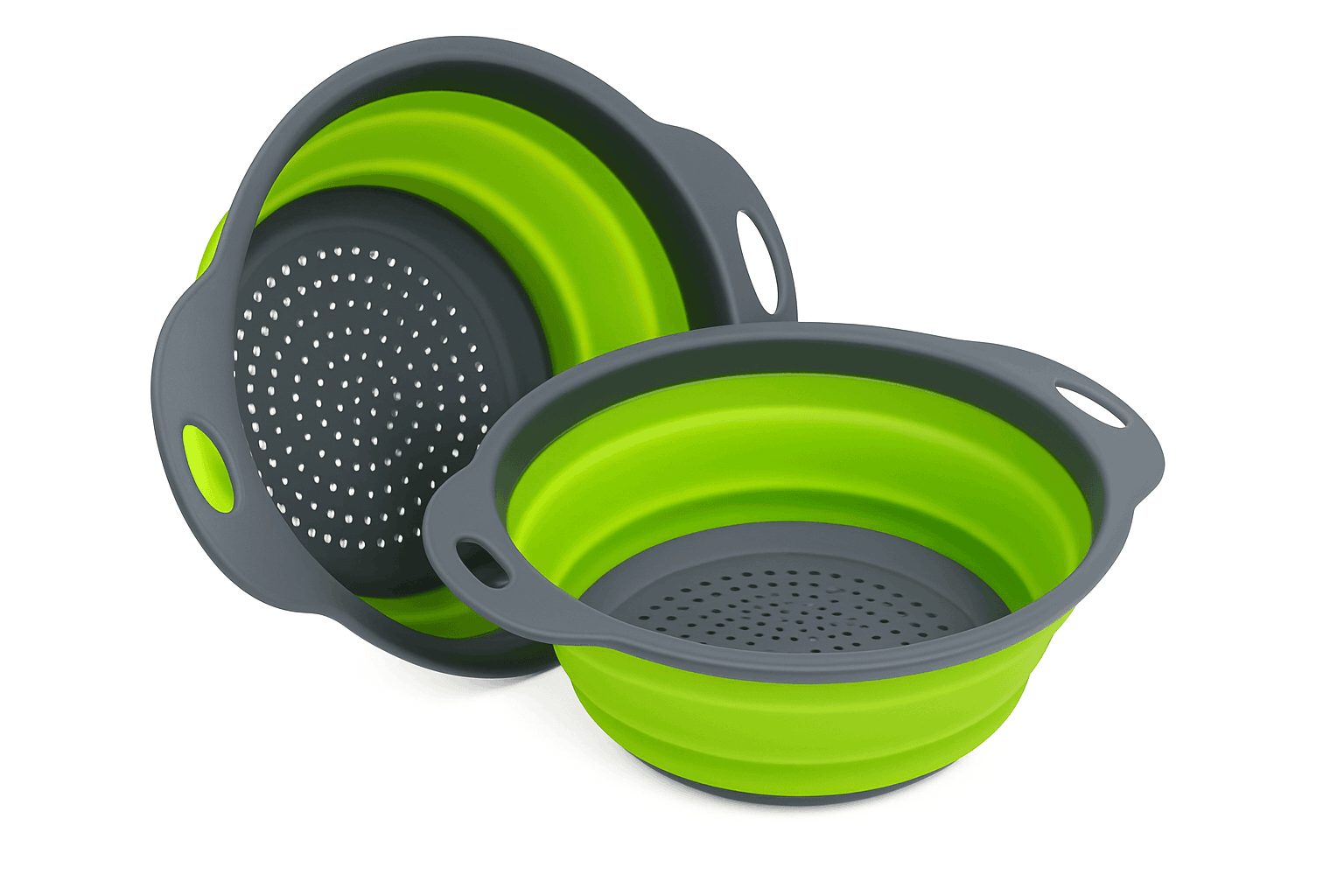 Folding Silicone Colander for Fast Draining and Slim Storage-Red / S