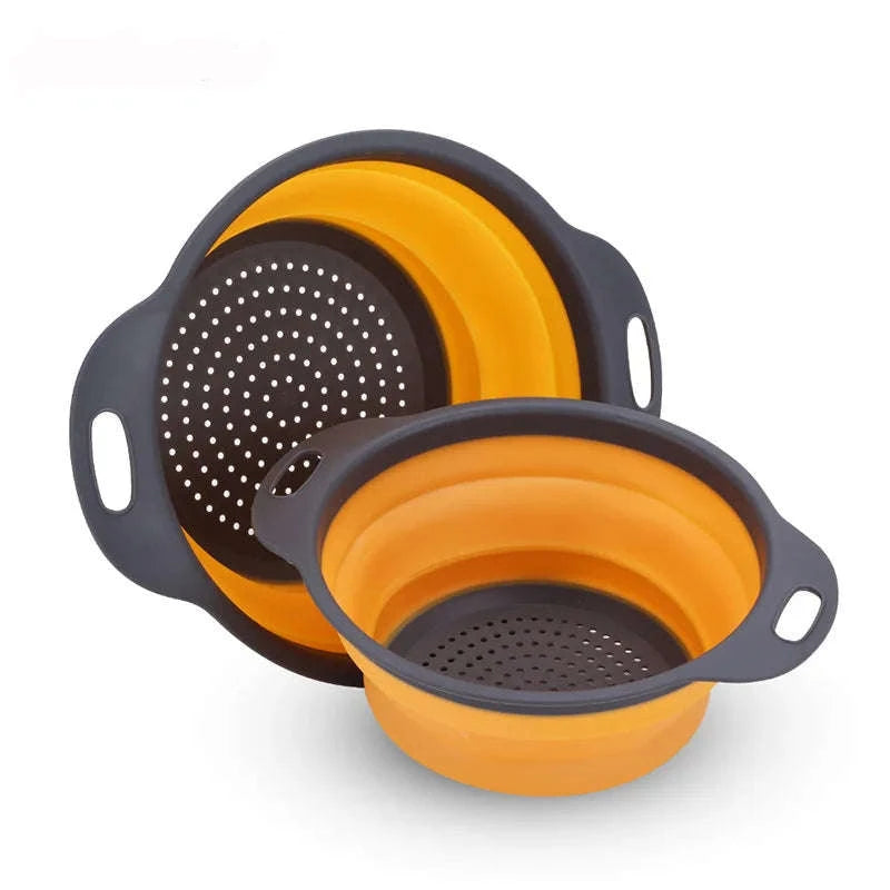 Folding Silicone Colander-Red / S