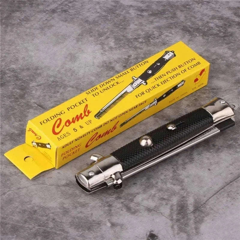 Folding Spring Comb for Hair, Beard & Moustache-SZ-02-Yellow