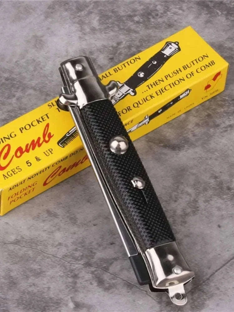 Folding Spring Comb for Hair, Beard & Moustache-SZ-02-Yellow