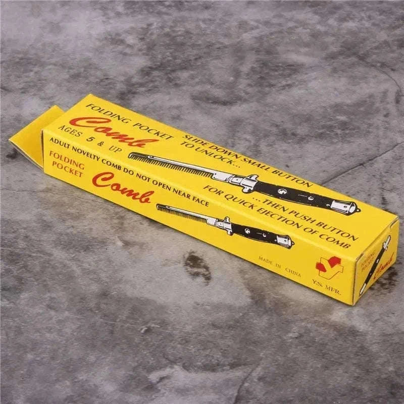 Folding Spring Comb for Hair, Beard & Moustache-SZ-02-Yellow