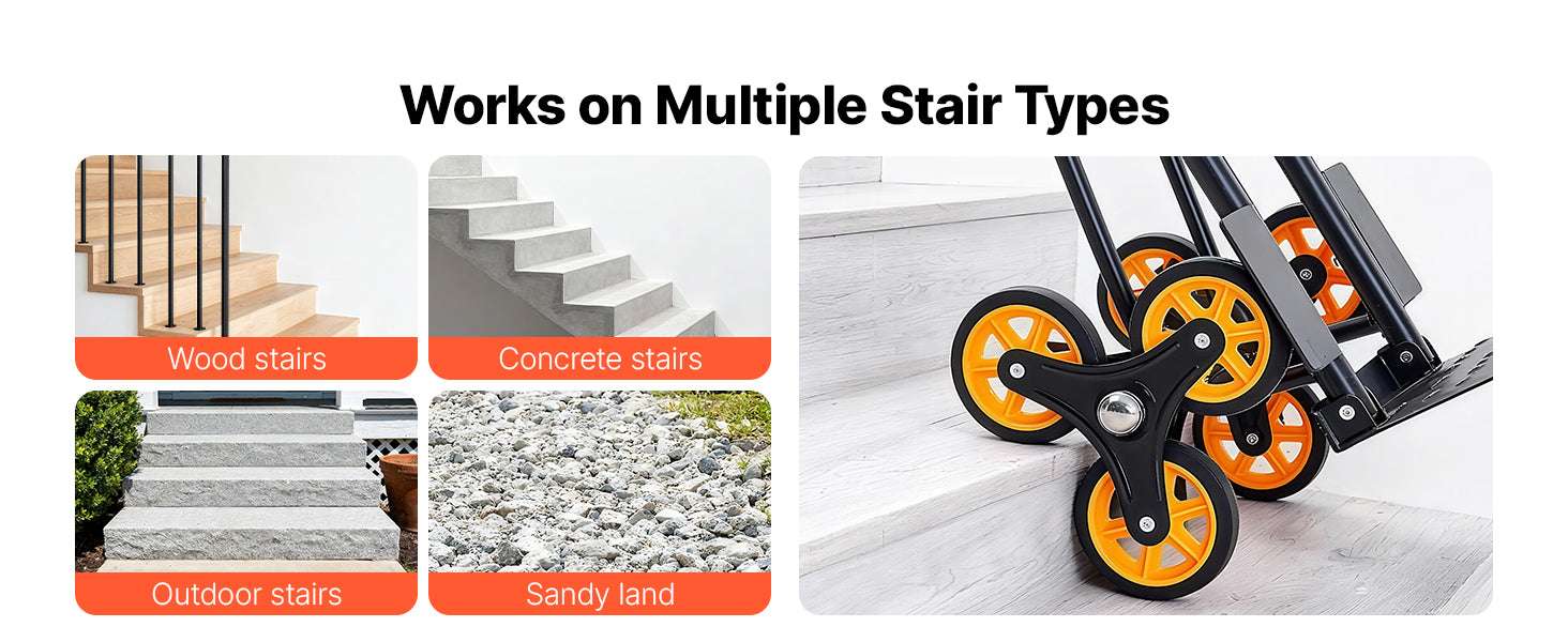 Folding Stair Climbing Hand Truck Dolly 440–770 lbs Capacity-770lbs / United States
