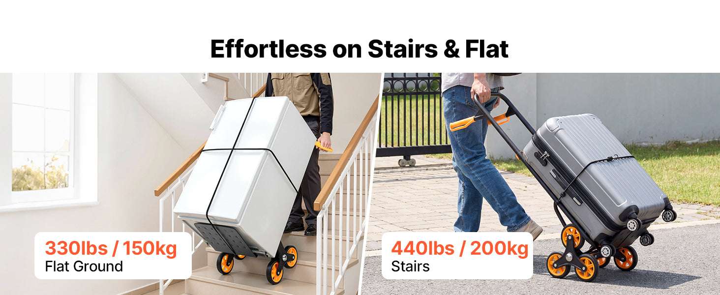 Folding Stair Climbing Hand Truck Dolly 440–770 lbs Capacity-770lbs / United States
