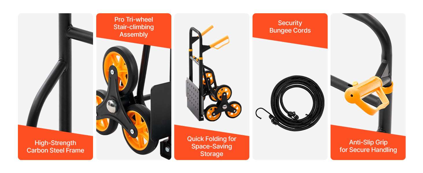 Folding Stair Climbing Hand Truck Dolly 440–770 lbs Capacity-770lbs / United States
