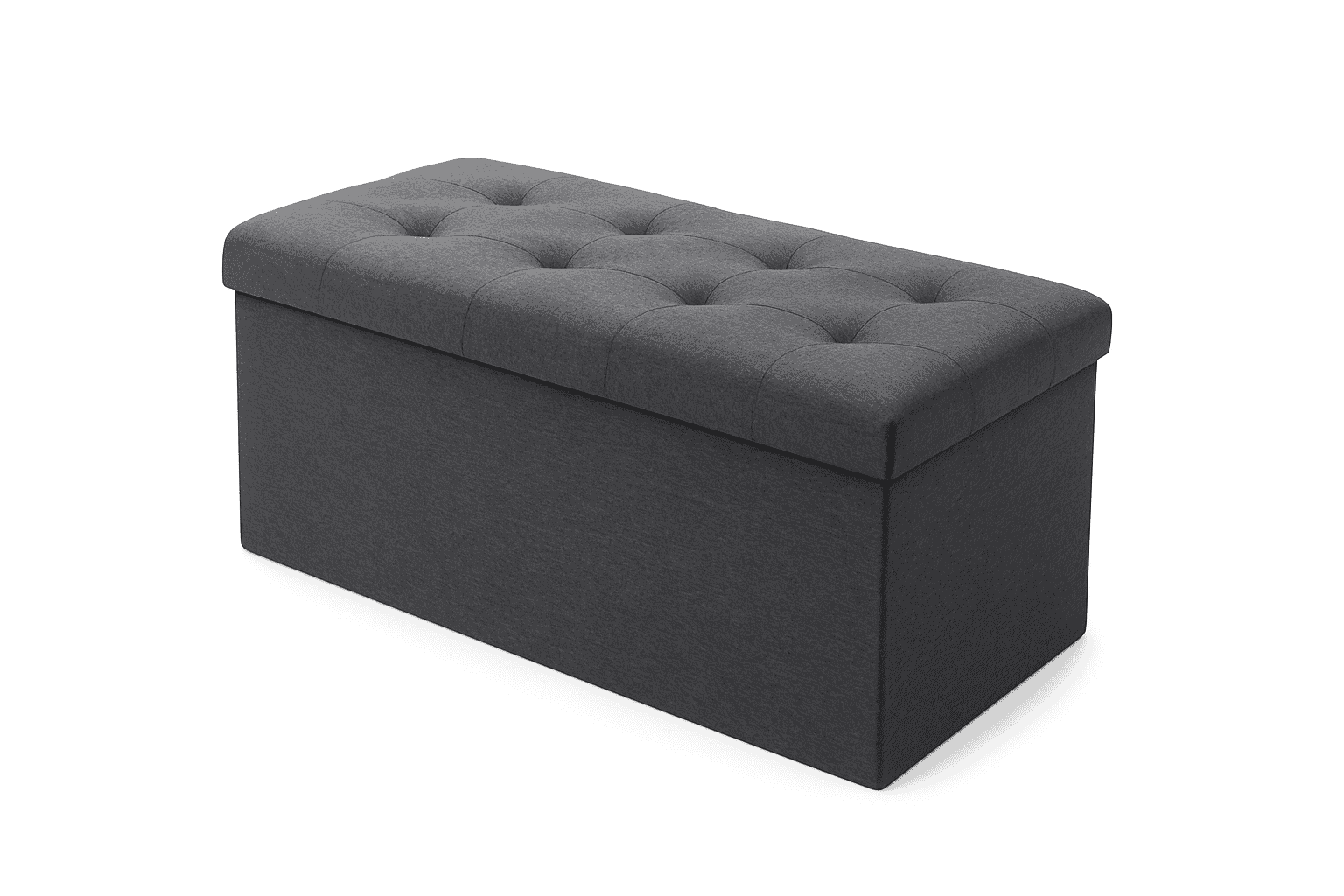 Folding Storage Ottoman Bench with Seat – Space-Saving Organizer-15 Grey / United States