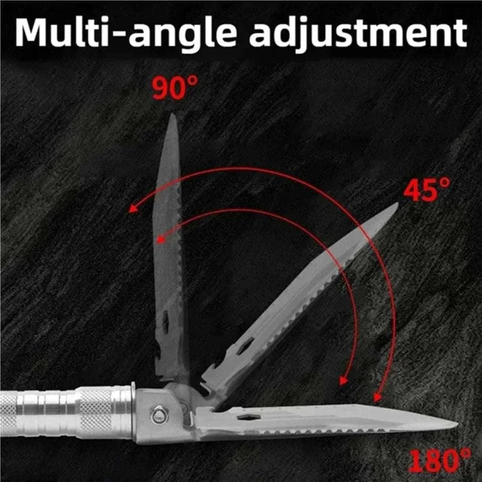 Folding Survival Shovel Multi-Tool for Camping, Hiking & Outdoor Use-4 Section