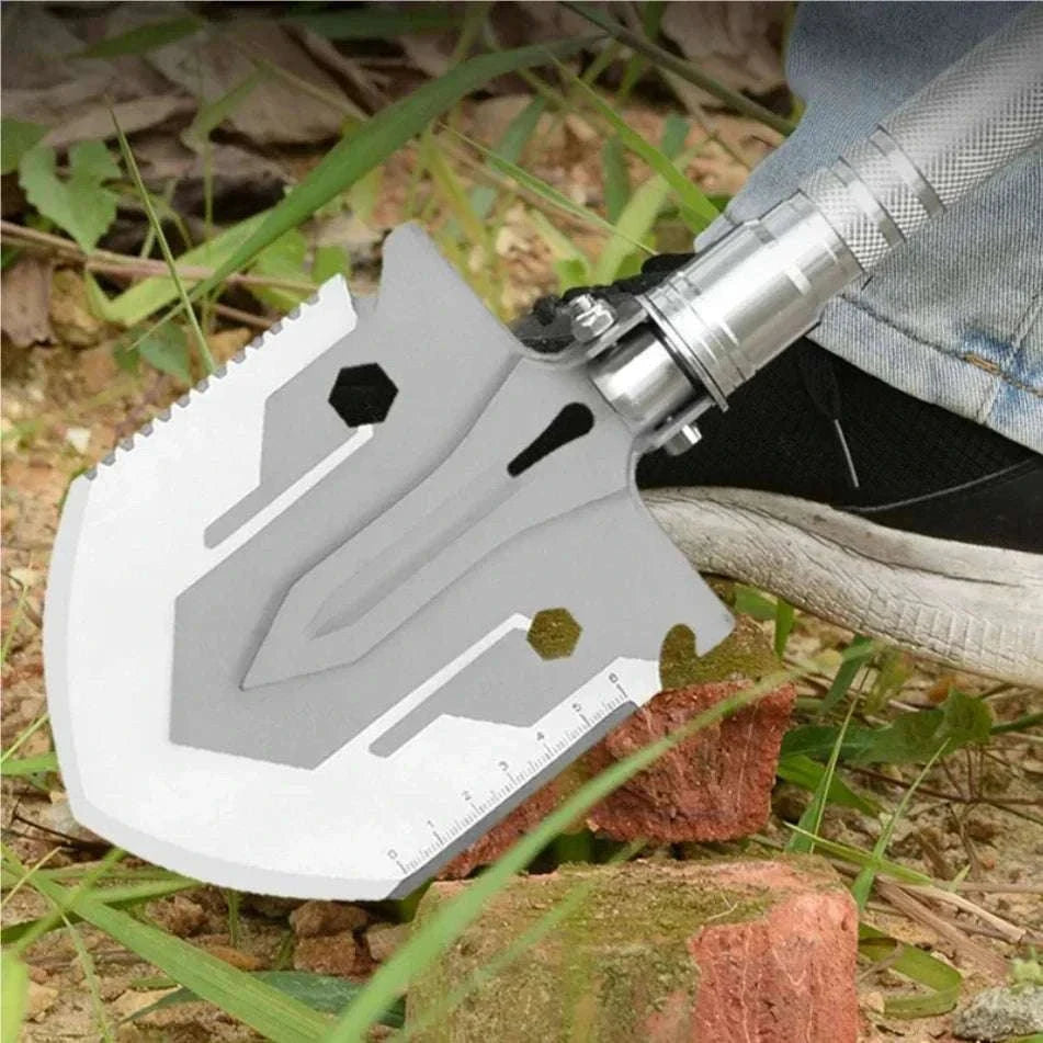 Folding Survival Shovel Multi-Tool for Camping, Hiking & Outdoor Use-4 Section