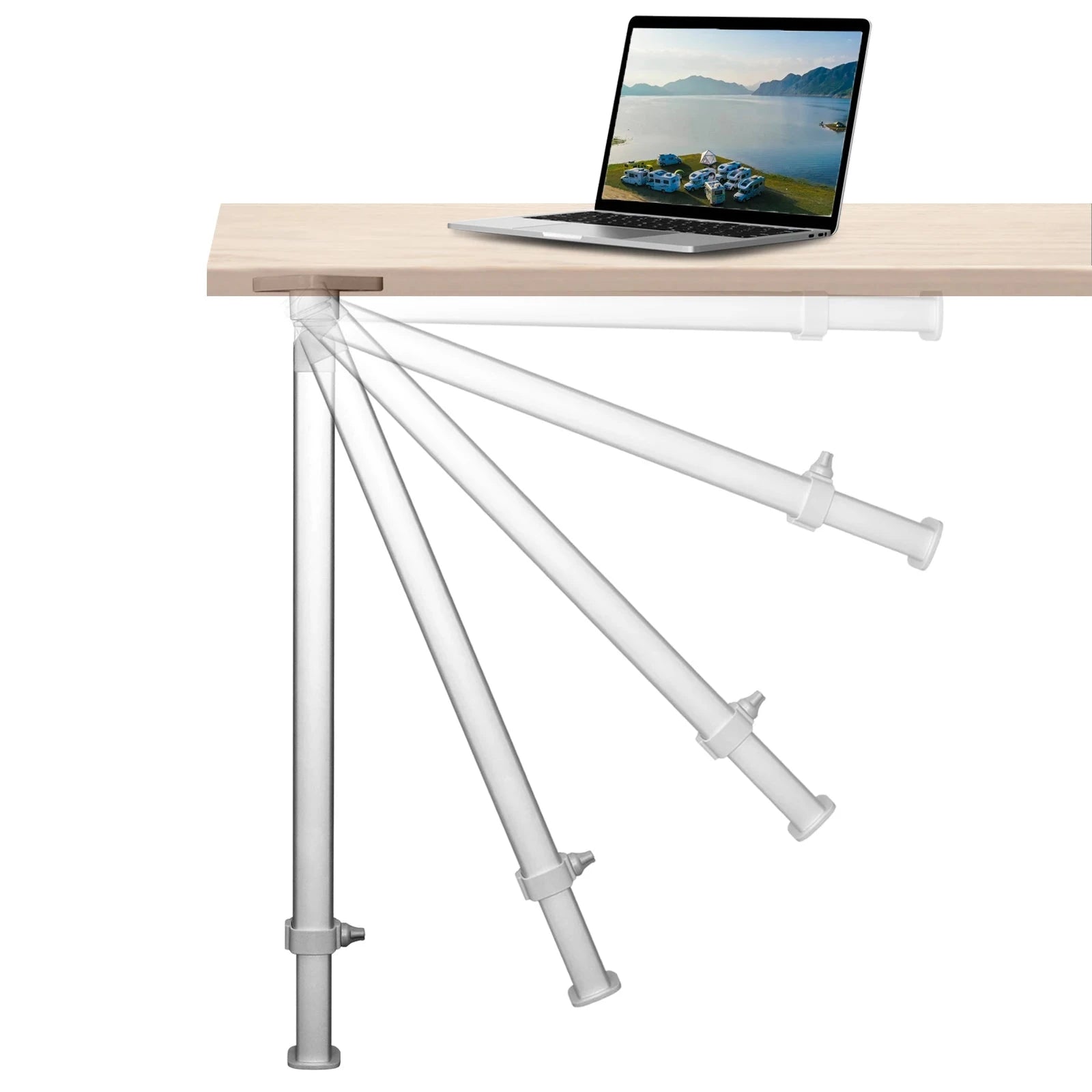 Folding Telescoping RV Table Legs 21.3-36.6 Inch Height Adjustable Aluminum Alloy-White / Germany