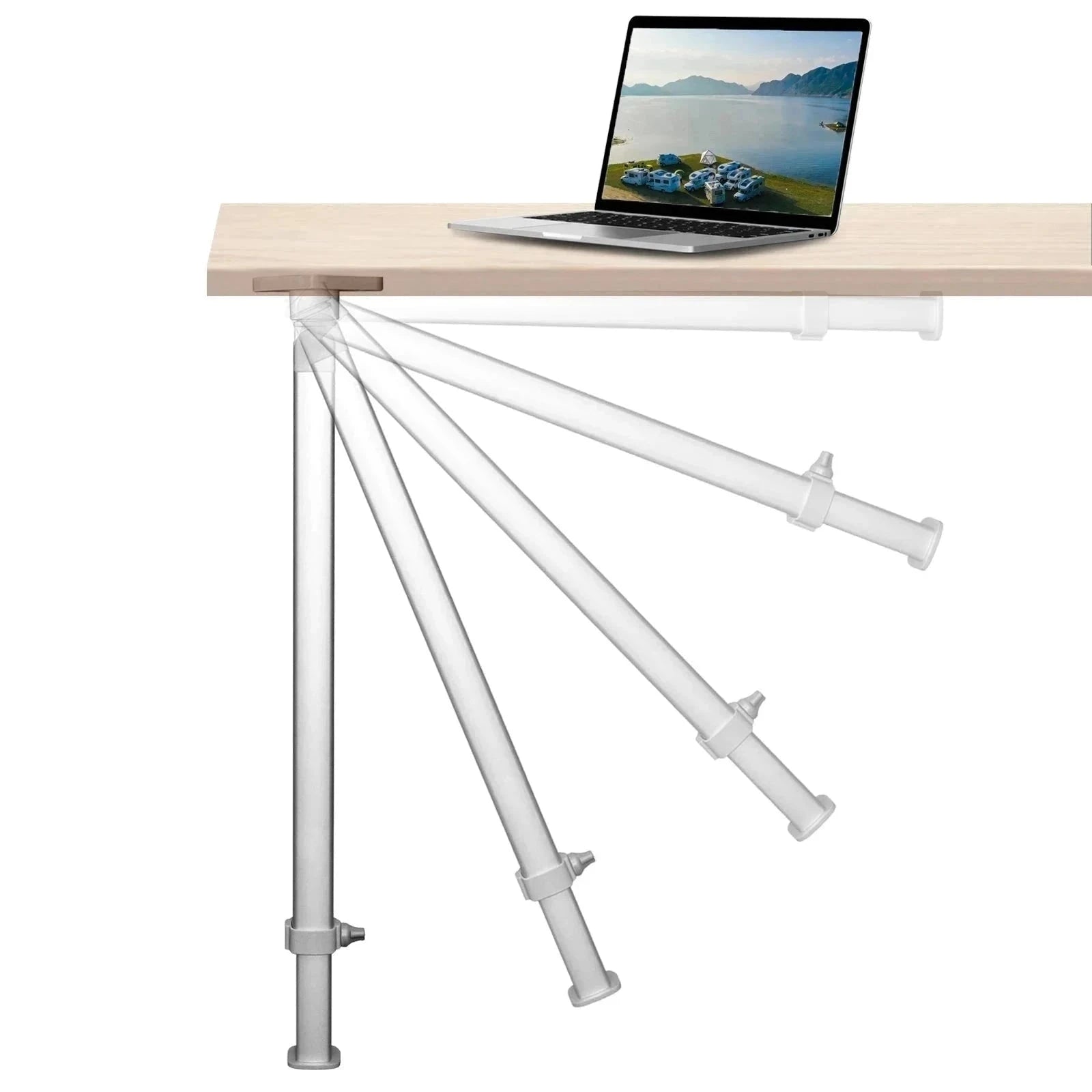 Folding Telescoping RV Table Legs 21.3-36.6 Inch Height Adjustable Aluminum Alloy-White / Germany