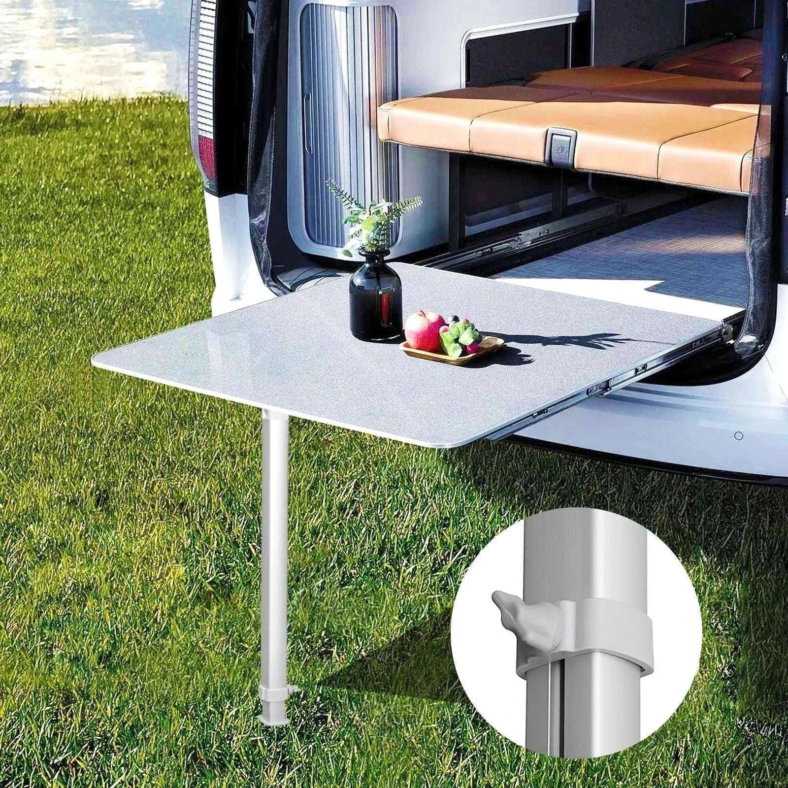 Folding Telescoping RV Table Legs 21.3-36.6 Inch Height Adjustable Aluminum Alloy-White / Germany