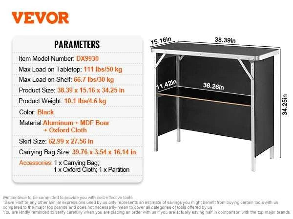 Folding Trade Show Counter Table with Storage Shelf & Carry Bag-more than 55 inch / United States