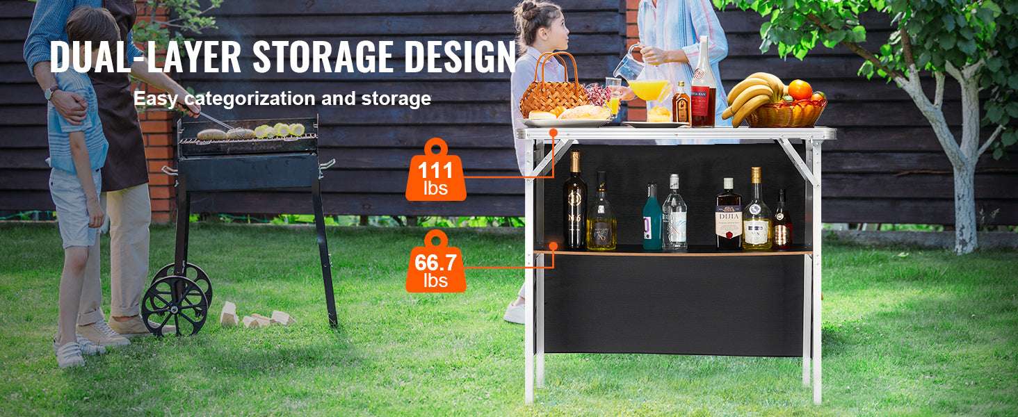 Folding Trade Show Counter Table with Storage Shelf & Carry Bag-more than 55 inch / United States