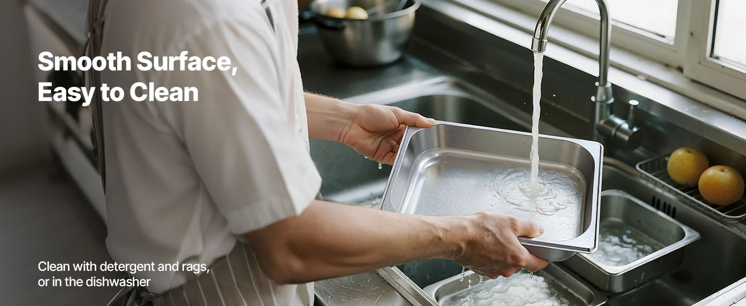 Stainless Steel Hotel Pan 1/2 Size Steam Table Pans Set