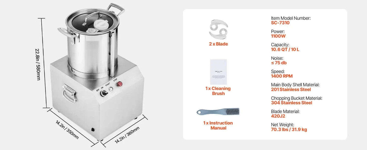 Food Processor & Vegetable Chopper-15L 1400W / france