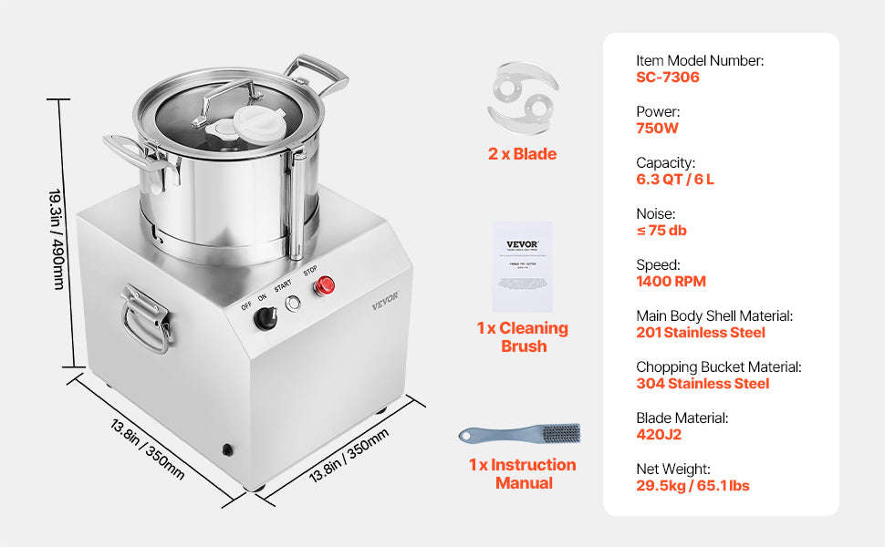 Food Processor & Vegetable Chopper-15L 1400W / france