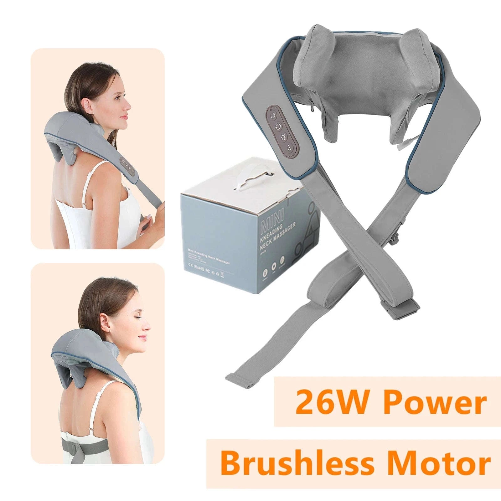 Foreverlily 26W Brushless Neck & Shoulder Massager-26W-White