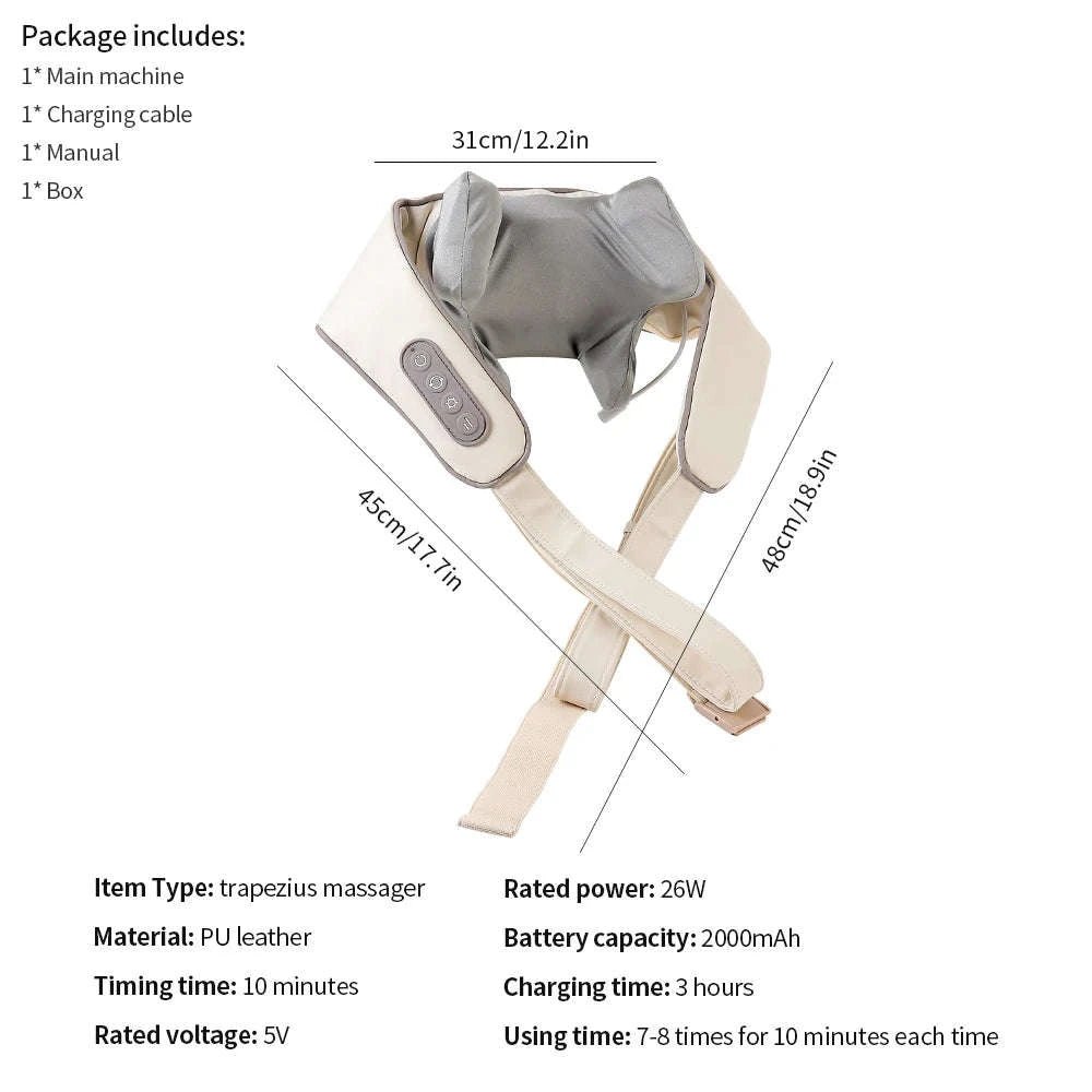 Foreverlily 26W Brushless Neck & Shoulder Massager-26W-White