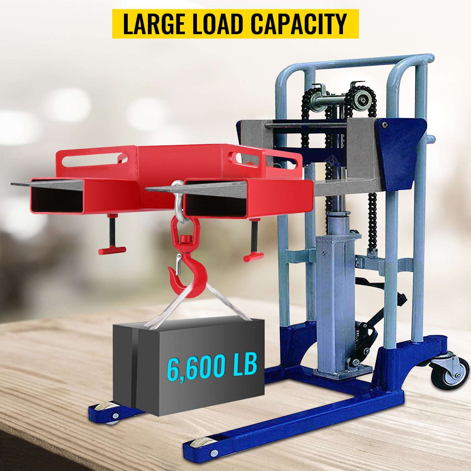 Forklift Lifting Hook 3 Ton (6600 lbs) Swivel Hoist Attachment-spain