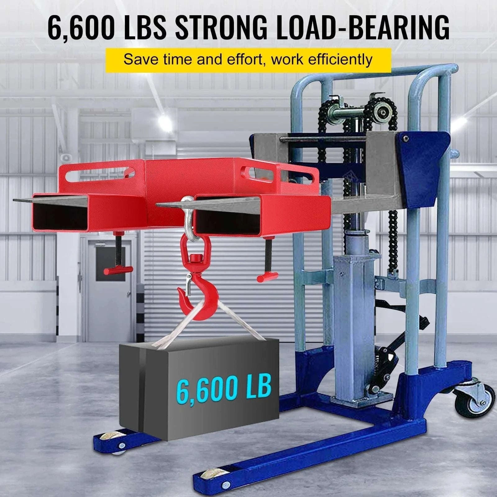 Forklift Lifting Hook 3 Ton (6600 lbs) Swivel Hoist Attachment-spain